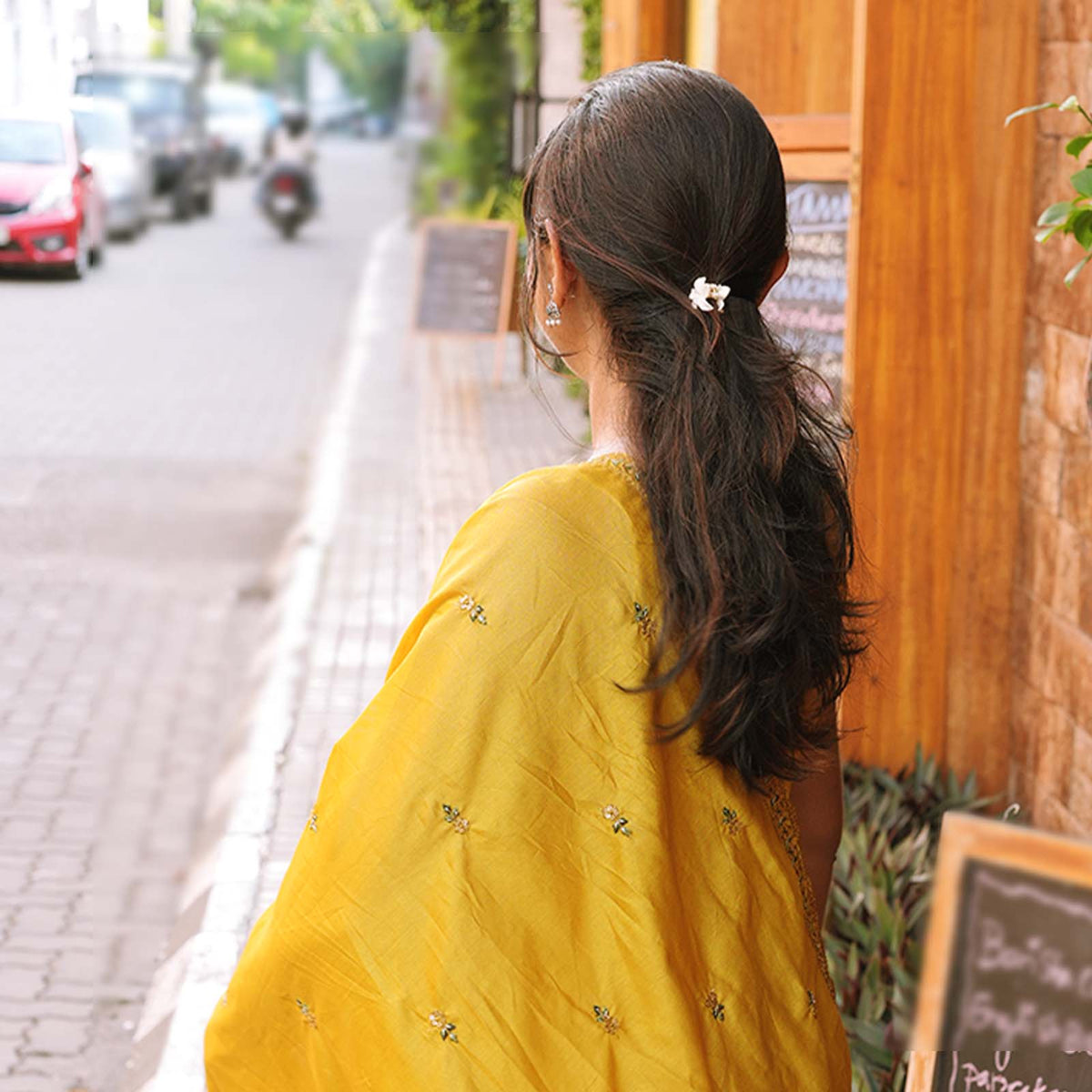 Sunlit Mustard Embellished Kurta Set with Palazzo & Dupatta