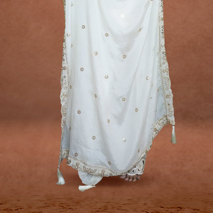Ivory Noor Embroidered Suit Set with Dupatta