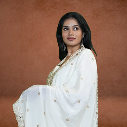 Ivory Noor Embroidered Suit Set with Dupatta