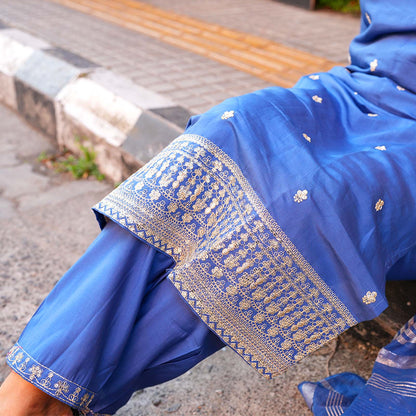 Royal Blue Embroidered Suit Set