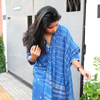 Royal Blue Embroidered Suit Set